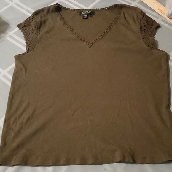 LAUREN RALPH LAUREN  ARMY GREEN TANK TOP 2X - Picture 1 of 7